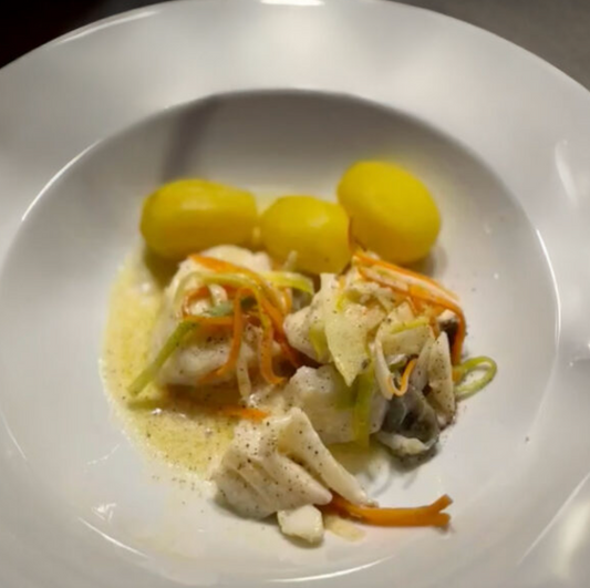 Dorsch mit Champagner-Senf-Sauce