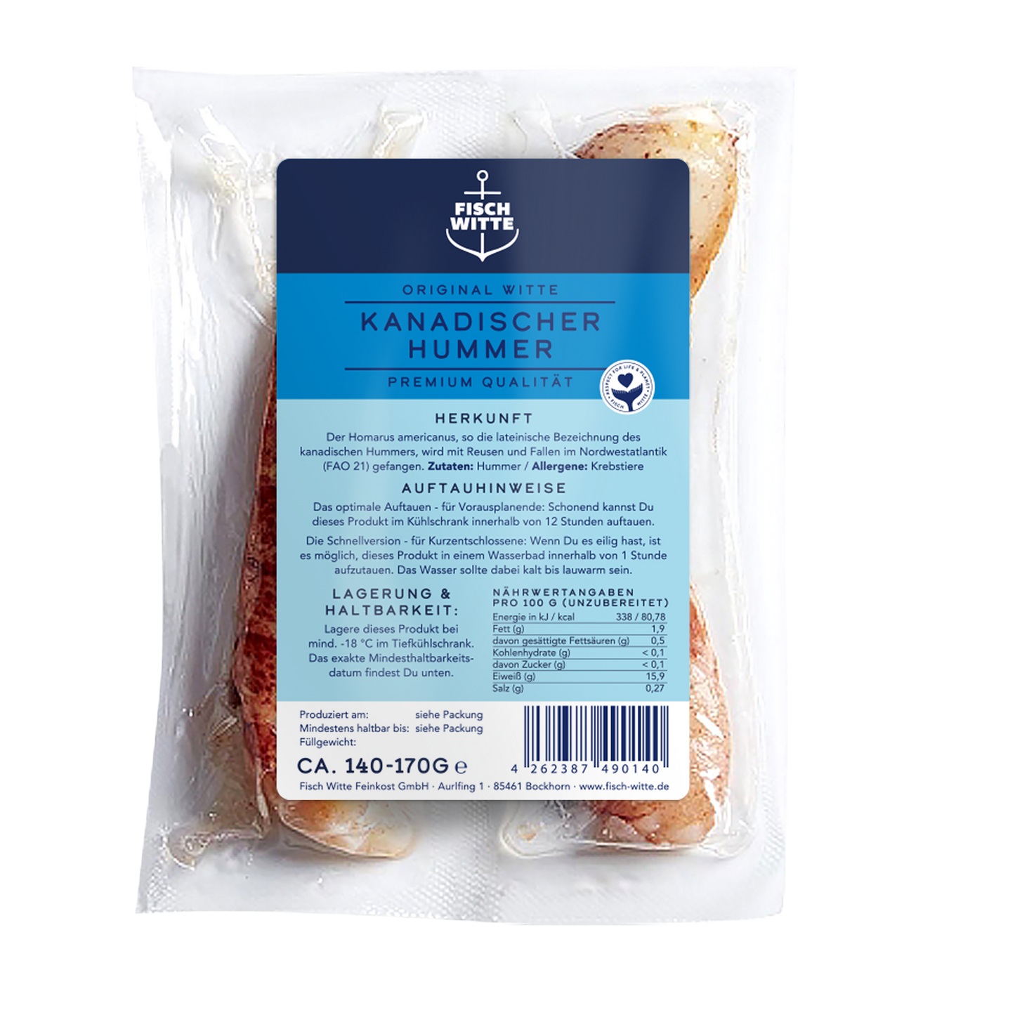 140-170g Kanadischer Hummer - ausgelöst